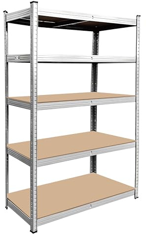 SCHULTE Regalwelt Schwerlastregal mit 5 MDF-Böden, 180x130x45 cm (HxBxT), 150 Kg Traglast pro Boden, verzinkt