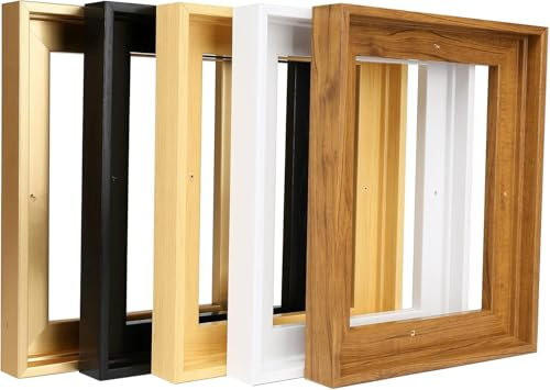 HUACANVAS Shadow Joint Frame for Canvas Picture Frame Canvas Stretcher Frame (30 x 30 cm, Black)
