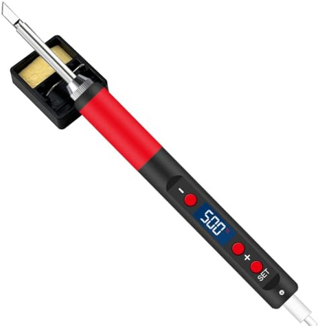 Pantalla digital de soldador USB, pantalla LCD Juego de hierro USB con control de temperatura ajustable Soporte de puntas de soldadura de calefacción(1)