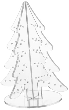Zerodeko Soporte para Joyas Forma de Árbol de Navidad Transparente Organizador Portátil para Pendientes y Collares Exhibidor Compacto para Uso Doméstico y Viaje para Dormitorio y Baño