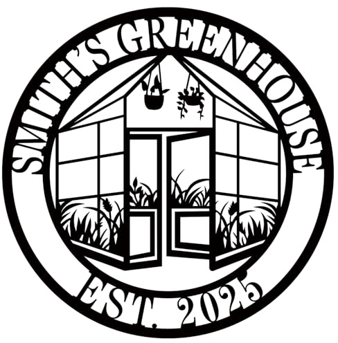 Personalized Garden Greenhouse Metal Name Sign, Custom Family Name Sign for Gardener, Outdoor Garden Decor, Customized Metal Sign for Patio, Backyard, Gardenhouse Gifts