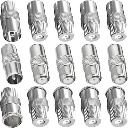 DAOKAI Kit di collegamento rapido coassiale, adattatore a pressione tipo F maschio a femmina+accoppiatore coassiale antenna TV+connettore coassiale femmina da 9,5TV a tipo F per TV, antenna, cavo