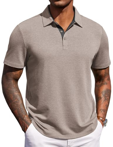 COOFANDY Men's Casual Polo Shirts Short Sleeve Summer Lightweight Shirts