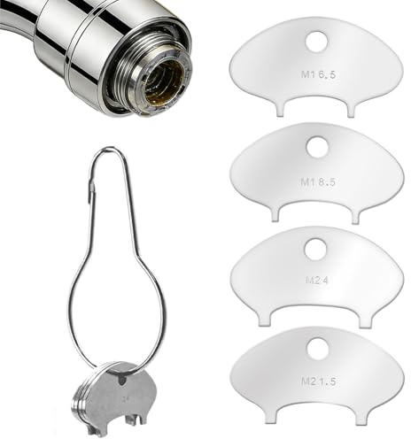 Aerator Key - Stainless Replacement Tool, Faucet Aerator Wrench Set, Threaded Housed Removal Tool, Plumbing Accessory for Bathroom, Kitchen, Sink Faucet, 3.19 * 1.57 * 1.38 Inches
