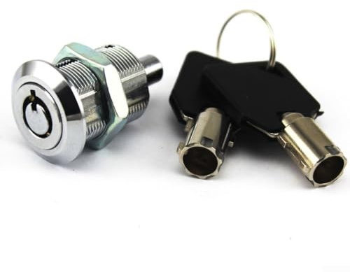 Spelonify Zinc Alloy Tubular Push Lock 19mm, 7 Pin Plunger Door Lock with Chrome Finish, for LED Light Box and Advertising Display, Keyed Alike Option(Mutually open)