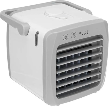Awwertse Mini Aire Acondicionado Portátil con Carga USB, Humidificador, Desinfectante y Ventilador de Oficina.