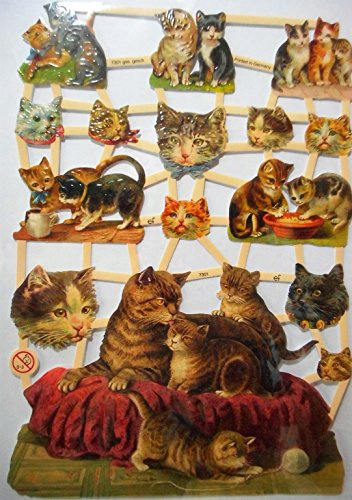 Glanzbilder Katze Katzen Cat EF 7301 Oblate Posiebilder Scrapbook Deko GWI 536