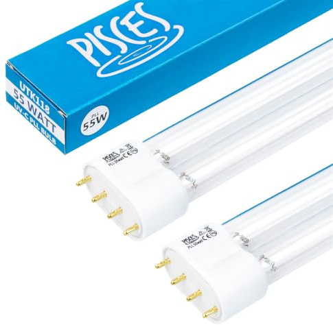 Pisces Twin Pack 55w Watt Replacement UV PLL Pond Bulb Spare 217mm UVC Lamp | For Pond Filters , UVC Clarifiers