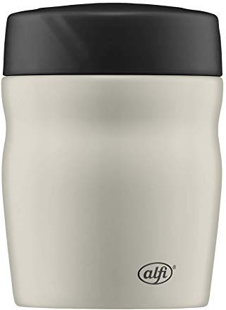 alfi Thermobehälter für Essen Lunchpot foodMug, Edelstahl beige 350ml, kleines Speisegefäß für Essen, Suppen oder Müsli unterwegs, dicht, 0637.294.035, BPA-Frei, 6 Stunden heiß, 12 Stunden kalt