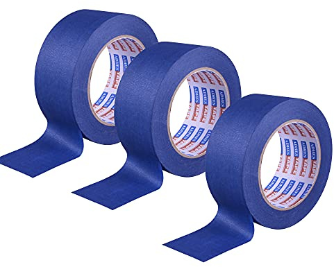 ADHES 48mm x 55m 3rolle Malerkrepp Blaues maler klebebänder | UV-Schutz Saubere Kanten,Keinerlei Rückstände, für Malerarbeiten,Saubere Kanten