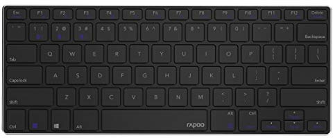 Rapoo E6080 kabellose Tastatur Wireless Keyboard flaches Aluminium Design umweltfreundlicher wiederaufladbarer Akku DE-Layout QWERTZ PC & Mac - schwarz