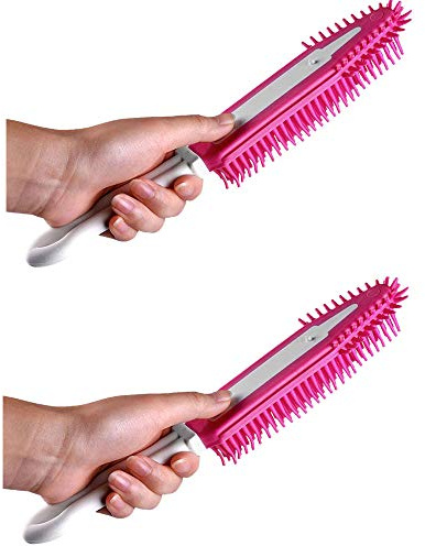 Homeshopa Pet Hair Remover Brush, Dual Purpose Rubber Hand, Scratch Free Rubber Bristles Capture Dust & Dirt, Lint Removal Reusable Cleaning Brush for Carpets Corners Upholstery Car (Pack of 2)