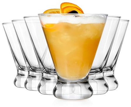Libbey Entertaining Essentials Multi-Purpose Cocktail Set of 6, Dishwasher Safe Stemless Martini, Margarita Glasses for Home, 6 Count (Pack of 1), Clear