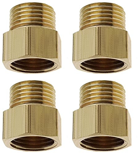 eMagTech 4 Pezzi Da 3/8 Pollici Femmina A 1/4 Pollici Maschio BSP Adattatori Di Conversione Per Tubi Filettati In Ottone Esagonale Bush Raccordo Per Tubi Per Aria Acqua Gas Olio Combustibile
