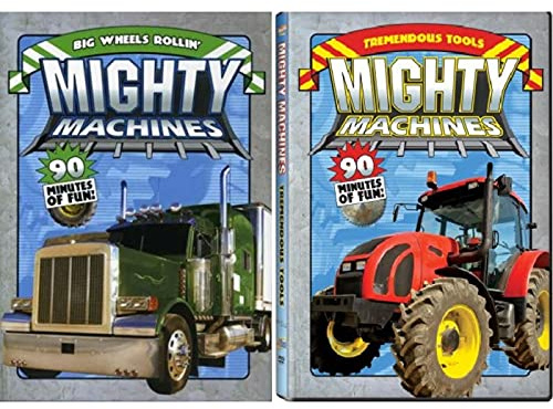 Mighty Machines: Tremendous Tools / Big Wheels Rollin' dvd (2 Disc DVD 6 Episodes - Over 2.5 Hours) Keep Rollin - At Cement Yard / Building A Truck / Trucks / On The Farm / Sawmill / Deep Underground