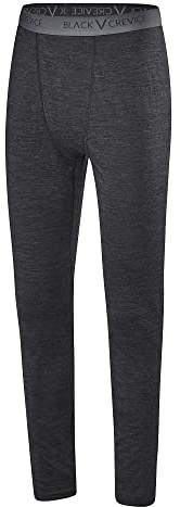 Black Crevice Merino Underbyxor för män I Högkvalitativa merino underkläder män I Merino skidunderkläder män av 70% merinoull & 30% PES I temperaturreglerande merinounderkläder män, Antracit/grå,