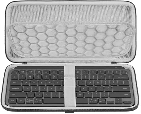 GEEKRIA Keyboard Travel Carry Case Compatible with Logitech MX Keys Mini, EVA Hard Shell Bag (Dark Grey)