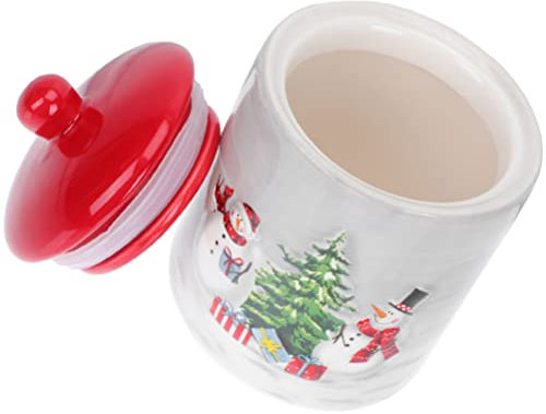 Alipis Contenitore Ceramica Per Spezie e Snack Barattolo Versatile Per Conservazione Design Natalizio Per Regali e Decorazioni Per Tè Cereali e Frutta Secca Contenitore Ermetico Per Cibo