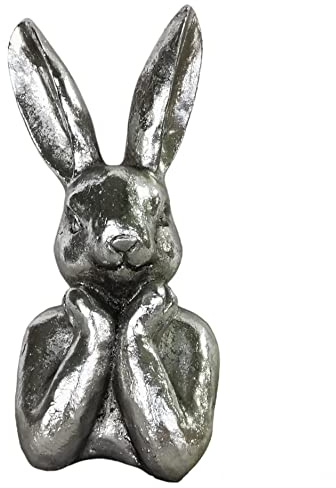 Goldbach Hasenbüste Silber 18cm Hase Osterdeko Osterhase Hasenkopf Büste