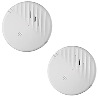 ThreeH Vibrationssensor Alarm 125dB Laut Schlank mit Batterien Einstellbare Empfindlichkeit LED-Anzeige Licht für Tür Fenster Weiß 2 Packungen