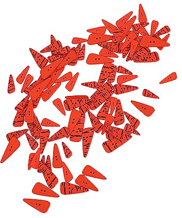 100 Stück Bunte Holzknöpf, Niedliche Knöpfe Holzknöpfe Orange Knöpfe 4 Größen DIY niedlich Holzknöpfe für Crafting Nähen Weihnachten mit 2 Löchern (Gerade)