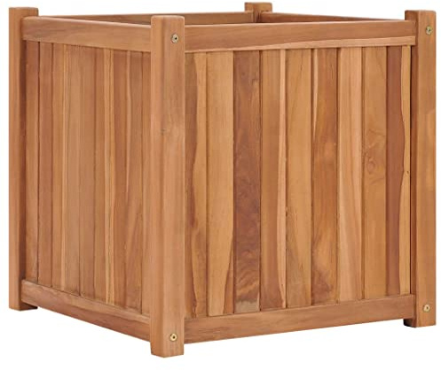 Higsose Lit Surélevés 50x50x50 cm Bois de Teck Solide Jardiniere Bois Jardinière à Plante Lit Surélevé de Jardin Potager Exterieur Bac de Plantation Jardinieres Exterieur Jardiniere Rectangulaire