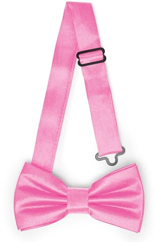 Laddheid barn pojkar fluga – förbunden, justerbart band, glänsande design, perfekt för bröllop, födelsedag, skolstart – hållbar och snygg storlek 10 cm x 5 cm BKS, ROSA, 10cm x 5cm