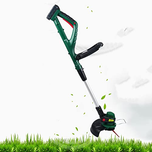 Suuim Wacker de Mauvaises Herbes Rechargeable, Coupe-Bordure et Coupe-Bordure électrique sans Fil 2 en 1, Tondeuse à Gazon à poussée Manuelle réglable, pour pelouse et Jardin