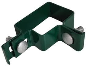 Abrazadera de esquina 60 x 40 mm para postes de vallas, fijación para valla de rejilla (verde)
