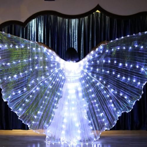 BOBASH LED Aile pour Adultes et Enfants - Ailes de Papillon LED avec Barres télescopiques - Costume de Danse du Ventre