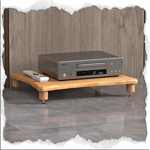 ILOOXI HiFi Rack Aus Holz, Plattenspieler Tisch, Audio-Video-Medienständer, 1 2 3 4 Ablagen Druckertisch, Audio-Regal Audio-Rack HiFi-Rack-AV-Regal Für Verstärker/Player/TV-Zubehör ﻿ ﻿(Natural wood,1-