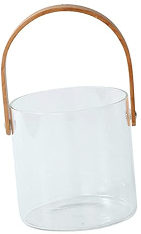 COLLBATH Seau Réfrigéré en Verre Transparent 13x13 Cm Bac à Boissons Résistant Seau à Cocktails Léger Usage Festif Et Rangement Fruits Multiusage Portatif Et Design Cubique