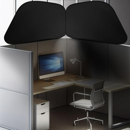 Juexica Foldable Office Cubicle and Desk Shade, Portable 29.5 Inch Cubicle Shade Canopy for Light Sensitive Workers, Fully Block Light and Airflow, for Working Partitions Corner Privacy Accessories