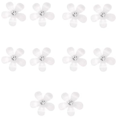 Aikeis 10 Stück Blumen-, Mini-, Hochzeit-, weiße-, Strass-Haarspangen, süße Accessoires, elegante Perlen-Strass-Haarspangen für Damen