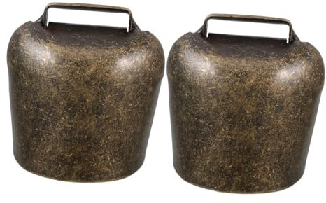 OFFSCH 2stücke Teiliges Große Dicke Kuhglocken Aus Bronze Für Rinder Und Schafe Langlebiges Eisen Mit Klarem Klang Robustes Schaf Pferdeglocken Zubehör Für Bauernhof Und Weide