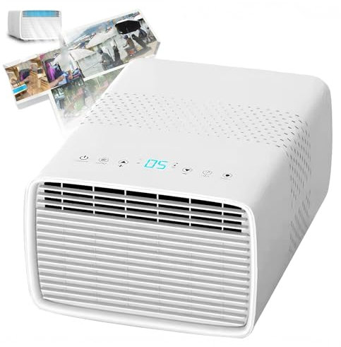 Mini Aire Acondicionado, Mini Aire Acondicionado portátil para Acampar y el hogar, con Pantalla Digital y Kit de Ventana de Control Remoto, tamaño de la habitación 4-6㎡, pequeño Ventilador