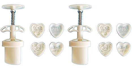 Molde de pastel de luna a presión manual, herramienta de repostería para festival de mediados de otoño, con forma de corazón, rosa, sellos de galletas, moldes para tartas de luna, fácil de