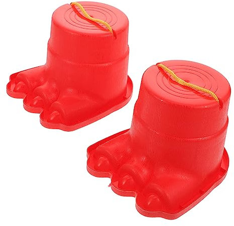 CHICAMPERA 2stücke Kindgerechte Outdoor-stelzen Aus Lebensmittelechtem Abs Robuster Balance-trainingsspielzeug Für Junge Mädchen Fördert Gleichgewicht Konzentration Soziales Spielen Rot
