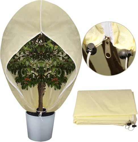 Ujaxjaxi 2 Stück Winterschutz für Kübelpflanzen, Winterschutz für Pflanzen Frostschutz Pflanzen, Wiederverwendbar Winterschutz für Palmen,Olivenbaum (2 Stück 180x200)