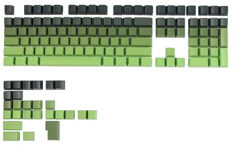Keycaps Side Printed Keycap Set Double Shot Shines Through Customs Keycaps Gradients Green OEM 133 PBT Keycap Set