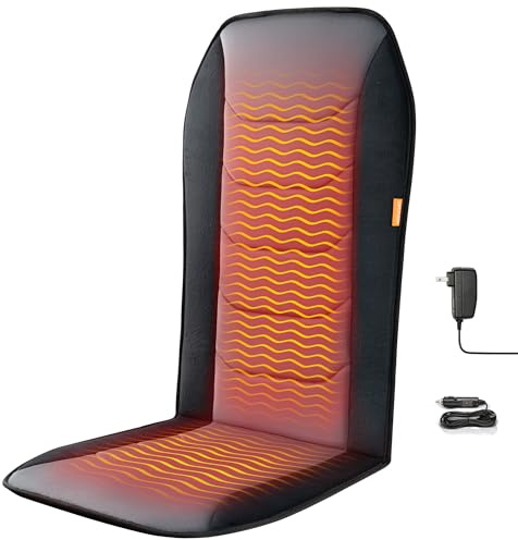 CARSHION Heated Seat Cover with Fast Heat & Plush Fabric, Longer Size and Expanded Heating Area to Relieve Fatigue for Office & Home