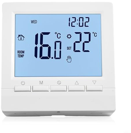 TONIXY LCD Digital Room Thermostat, for battery Powered Non-Programmable Temperature Control for Gas Boiler and Underfloor Heating, Adjustable 5-90°C with Child Safety Lock and Antifreeze Protection