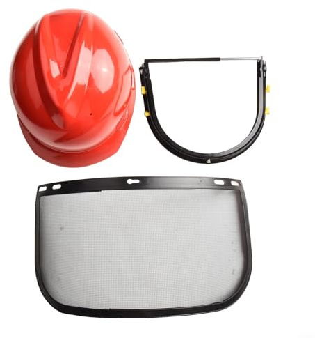 Casco di sicurezza per motosega con rete protettiva per il viso, copertura per caschi forestali regolabile, per uso esterno, compatibile con tosaerba e decespugliatori