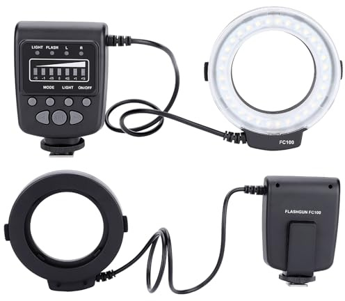 OPPWONG LED-ringblixtljussats med 7 Ljusstyrkelägen för Foton Av Hög Kvalitet, för DSLR-kameratillbehör