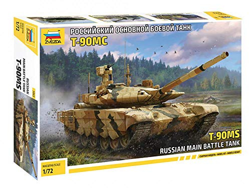 Zvezda 1:72 T-90MS Russian Main Battle Tank, Modellbausatz,Plastikbausatz, Bausatz zum Zusammenbauen, detaillierte Nachbildung, Rote, Mehrfarbig