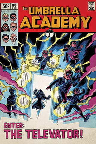 empireposter The Umbrella Academy - Enter The Elevator - Serien Poster - Größe 61x91,5 cm + 2 St Posterleisten Alu 63 cm
