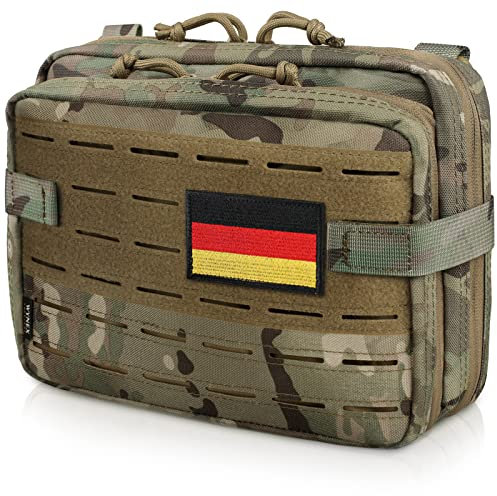 WYNEX Tactical Molle Admin-Tasche im lasergeschnittenen Design, Utility-Taschen Molle Attachment Military Medical EMT Organizer