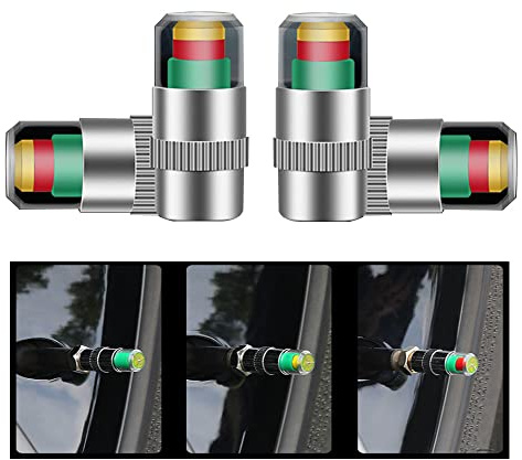 Senvenelec Neues Upgrade auf Kupferkern Reifenwächter Reifendruckventil Reifendrucksensor,Autoreifen Ventilkappe, Reifendruck Melder, Wird verwendet, um den Druck von Autoreifen zu erkennen.