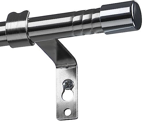 Bastoni per tende con finiture d'argento da 76 a 116 cm, bastoni per tende d'argento con staffe di fissaggio Set di pali per finestre per il soggiorno e l'esterno