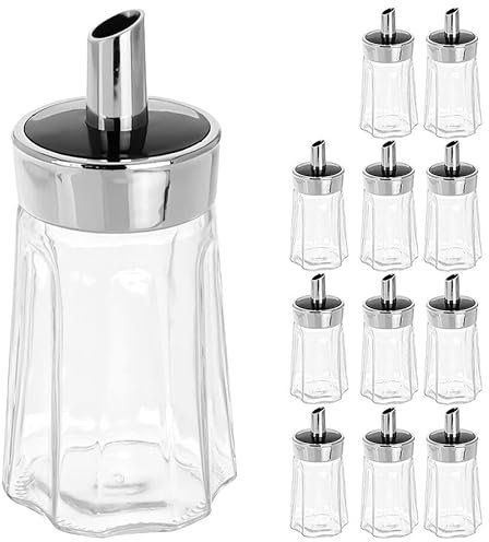 Murago - 12 x Zuckerstreuer - Zuckerspender Zuckerdosierer Glas Zuckerdosen Streuer mit Deckel